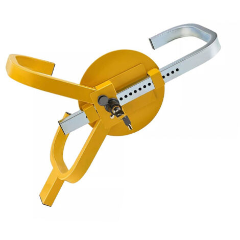 Youyijia Wheel Clamp Wheel Lock Trailer Lock Extendable Heavy Duty 19" - 23" Steel Car Van Safety Anti Theft Deterrent for Caravan Trailer Cars Small Wheel with 2 Keys