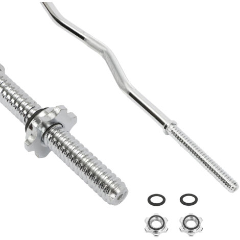 Body revolution Olímpico Ez Biceps Rizo Barra – 4ft Cromo Ez Súper Rizo Pesas – 2 Inch Olímpico Preacher Rizo Peso Barra con Resorte Collarín