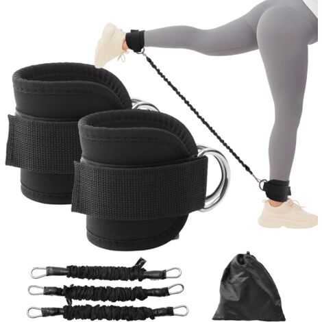 Resistance Bands with Ankle Straps Glute Leg Workout Equipment Bands Booty Exercise for Women Ankle Weights Bands with Carry Bag Home Gym Fitness Pilates Lower Body Tra (Black) (1/5)