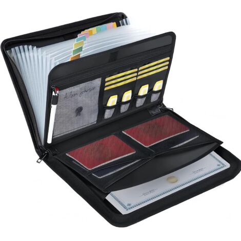 LN COZY CORNER Fireproof Document Organiser with Zipper & Labels  Portable Folder File Box for Paperwork Storage, Certificates & Receipts  Waterproof Filing Bag for Home & Office Transparent (1/5)