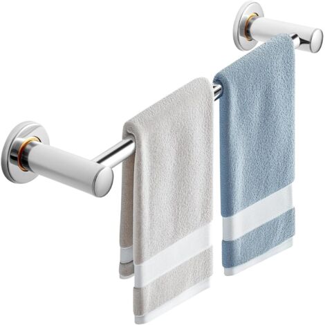 Dhouse Stainless Steel Towel Bar Rack Wall Mounted Brushed Finish Round Towel Holder Durable Towel Rack for Bathroom Kitchen Laundry Room Easy Installation Silver 40cm