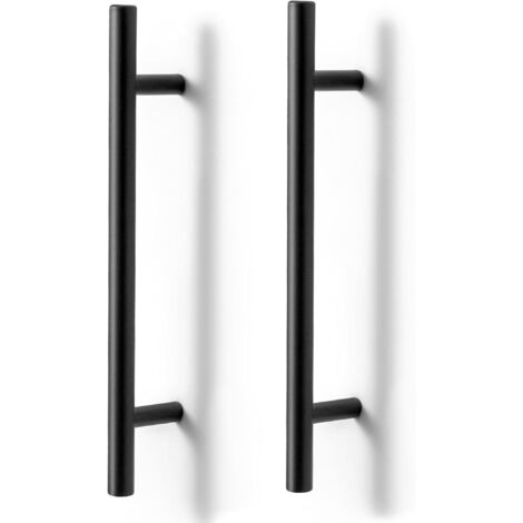 Trintion 10 Pack Black Kitchen Cupboard Handles - Stainless Steel Cabinet Handles for Bathroom, Wardrobe, Drawer Hole Centre 96mm