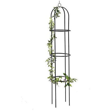 Trintion Metal Garden Obelisk 1.9m Heavy Duty Tubular Plant Cage Climbing Plants Support for Roses Climbing Vines Flowers Vegetables Obelisk Decor
