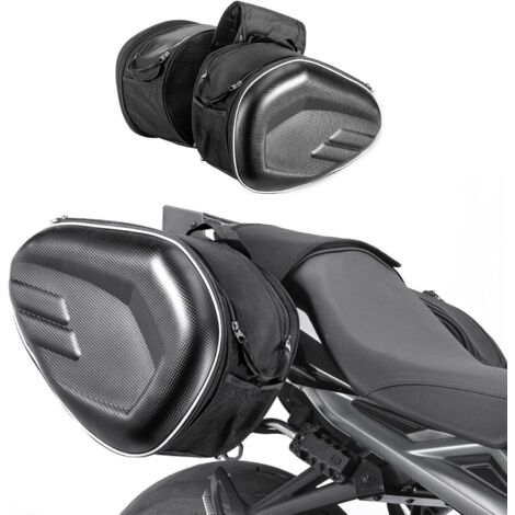 N/Y Motorcycle Saddle Bag 36-58L Waterproof Universal Motorcycle Panniers Side Bags Luggage Rain Cover Expandable Capacity