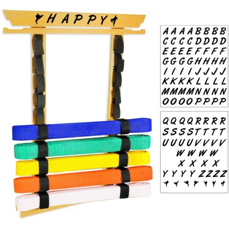 Youyijia 10 Belts Karate Display Rack with Medal Hanger & Stickers  Taekwondo Belt Organizer Holder for Home or Office Christmas Decorations for Taekwondo Coaches, Students and Enthusiasts