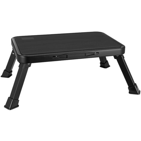 M.J COMFY-LIFE Folding Step Stool  Anti-Slip Platform, 150kg Capacity, Lightweight Portable Ladder for Kitchen, Bathroom, RV, Office (19cm Black)