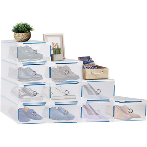 Youyijia Cardboard Shoe Boxes, Stackable & Visual Multi-Purpose Storage Recyclable Shoe Organizer Boxes for Home and Office Organizatio (clear 10pcs) (1/5)