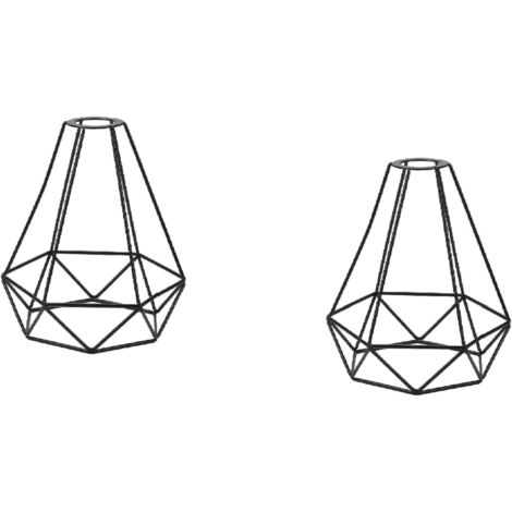 Youyijia Vintage Birdcage Lampshade Retro DIY Black Lampshade Metal Wire Cage Lamp Shade Industrial Geometric Ceiling Pendant Light Shade for Wall Light Kitchen Living Room Hallway Indoor Outside