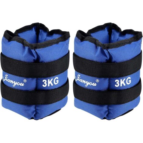 Trintion 2PCS 3KG Weight Arm Bands Wrist Weights Ankle Weights Adjustable Wrist Strap Leggings Sandbag Weights Resistance Strength Training