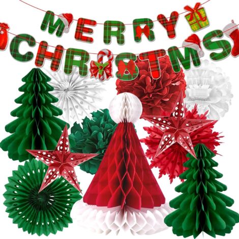 Trintion Christmas Decorations Party Banner Set Paper and Ceiling Hanging Decorations for Xmas Party Decorations (1/5)