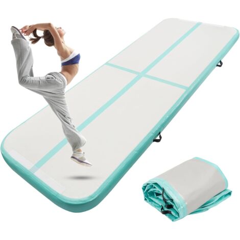 Youyijia 10-foot Tumbling Gymnastics Mat Air Tumbling Track Fitness Mat Suitable for Gymnastics, Yoga, Kickboxing, and Hip-hop Training (Green, Without pump)