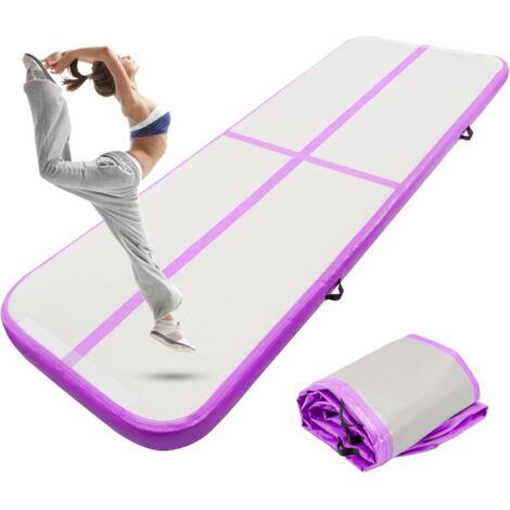 Youyijia 10-foot Tumbling Gymnastics Mat Air Tumbling Track Fitness Mat Suitable for Gymnastics, Yoga, Kickboxing, and Hip-hop Training (Purple, Without pump)