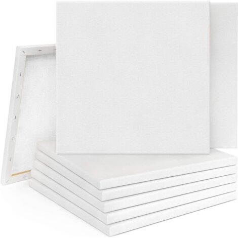 Trintion 10PCS Blank Canvas 20X20cm Artist Canvas Panels Board 100% Cotton Blank Canvases for Acrylic Painting Canvas Board)