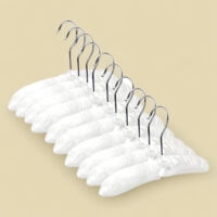 Dhouse 10PCS White Thick Satin Drying Rack Coat Luxury Soft Hanger Bridal Wedding Dress Hanger Super Long Pure White Satin Cushion Hanger Non-Convex Non-Slip Satin Quilted Hanger