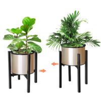 Dhouse Adjustable Plant Stand Adjustable Width and Height for 28-34cm Plant Pots Metal Plant Holder Stand Display Flower Stand Holder for Indoor Outdoor Living Room and Bedroom