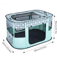 Youyijia Foldable Pet Playpen, Portable Dog Cat Playpen, Soft Portable Dog Crate, Outdoor/Indoor Exercise Kennel, Pop Up Dog Cage for Pets (Green, S: 70x55x45cm, 1)