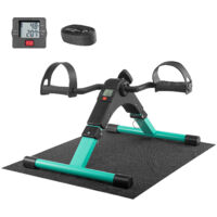 Trintion Mini Exercise Bike, Pedal Exerciser with LCD Display, Leg Exercise Machine, Portable Folding Trainer Adjustable Resistance Fitness Exercise Equipment with Non-Slip Mat and Fixed Strap