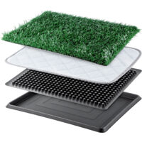 Dog Toilet Tray with Artificial Grass Reusable Dog Litter Tray for Puppies and Small Dogs, Portable Potty with Drainage System for Flat or Home Use Indoor (20 x 16 inch -Style 1)