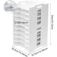 Office Filing Trays Holder with Pen Holder Letter A4 Paper Desk Organiser Desktop File Holder Stackable Document Storage Rack for Home Office School (White, 10-tier)