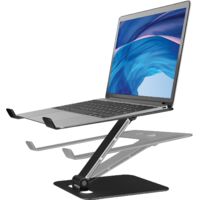 JF HOME BLISS Laptop Stand Adjustable Height, Ergonomic Foldable Computer Stand for Desk, Aluminum Ventilated Laptop Cooling Pads for 10-16" Laptops (Black)