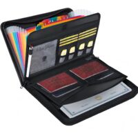 LN COZY CORNER Fireproof Document Organiser with Zipper & Labels Portable Folder File Box for Paperwork Storage, Certificates & Receipts Waterproof Filing Bag for Home & Office(Multicolor)
