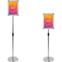 JF HOME BLISS A4 Poster Stand, Adjustable Height & Angle Acrylic Display Holder Portable Tabletop/Floor Standing Stand for Events, Offices, Exhibitions Lightweight & Non-Slip Base