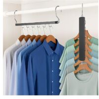 Youyijia 4 Pack Space Saving Hangers Wardrobe Organiser with 360° Swivel Hook (Hangers Not Included) (Black)