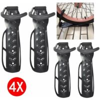 Supernic 4PCS Bike Wall Mounts Rack for Garage,Vertical Bike Wall Rack Storage Hanger Suitable For Mountain Bikes Home Indoor outdoor Warehouse Shed Bicycle Holders Home Storage
