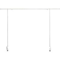 Holdfiturn Tall Over Table Rod Stand with Clamps Adjustable 135-250cm Metal Table Arch Stand Table Clamp Stand Hanging Rail - Party Stands for Decorations, Wedding Anniversary White