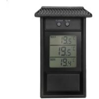 Dhouse Digital Max Min Thermometer Garden Digital Thermometer Digital Max Min Greenhouse Thermometer for Indoor Outdoor Garden Home Temperature Monitor (Black)