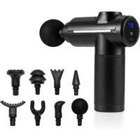 JF HOME BLISS Massage Gun Muscle Massager 8-Head Portable Massage Guns with Compact Elegance Design Quiet Percussion Massage Gun with LCD Screen for Body Back Leg Muscle Pain Relief