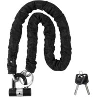 Holdfiturn 1.5M Bike Lock, Bike Locks High Security with 2 Keys, Anti-Theft Bike Chain Lock, Heavy Duty Bicycle Lock for Motorbike, Motorcycle, Gate, Fence (Black)