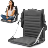 Trintion Inflatable Folding Camping Chair with Backrest and Adjustable Straps, Portable Outdoor Seat for Hiking, Picnic and Travel (GRAY)