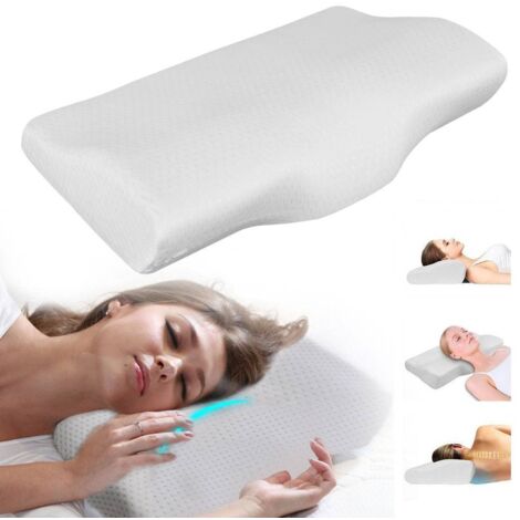 Memory Foam Pillow Neck Back Support Orthopaedic Firm Head Pillows Fast Rebound Memory Foam Cervical Pillow for Head Neck and Shoulder Support