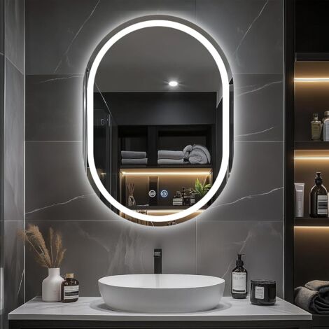 Bathroom Mirror with LED Lights, 500 x 700 mm Oval