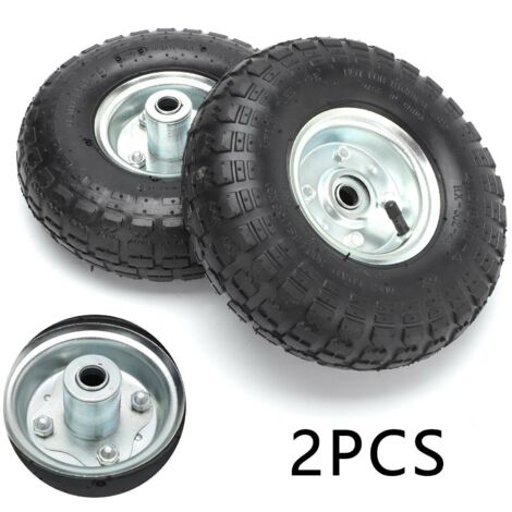 2PCS Wheelbarrow Wheel Heavy Duty Replacement Wheel Spare Hand Cart Wheels 10" 4.10/3.50-4 Pneumatic Tyre for Sack Truck Cart