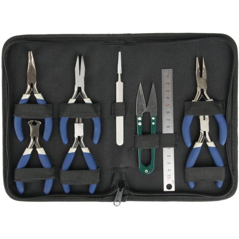9pcs Jewellery Pliers Set - DIY Repair & Making Tools with Scissors, Ruler, Case for Jewelry, Earring, Beading (1/5)