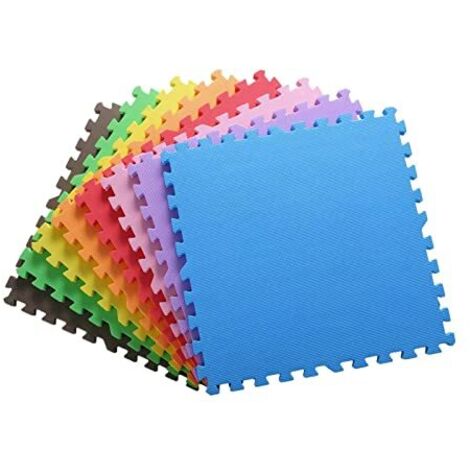 Foam Play Mat Children Floor EVA Foam Mat Interlocking Puzzle Exercise Mat Kids Multicolor Interlocking Puzzles Play Mats 30x30cm