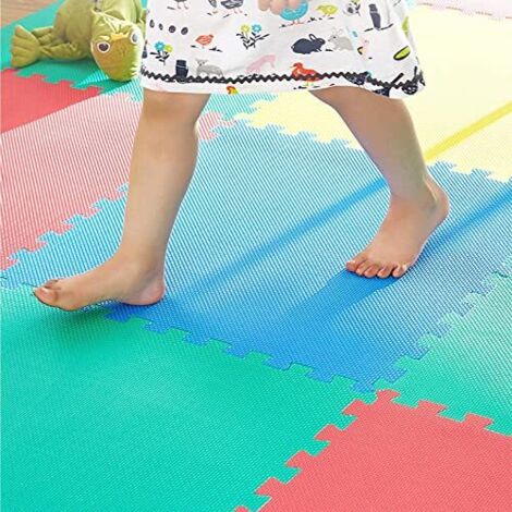Foam Play Mat Children Floor EVA Foam Mat Interlocking Puzzle Exercise ...