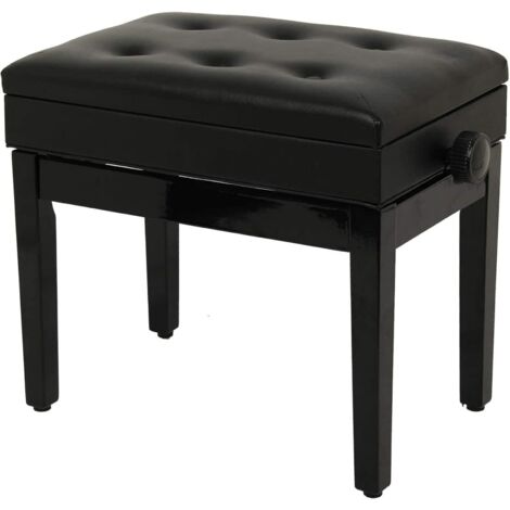 Piano Stool Piano Bench Dressing Table Stool Height Adjustable Keyboard Piano Bench with storage With Under Seat Storage Unit Soft Faux Leather Padded Seat