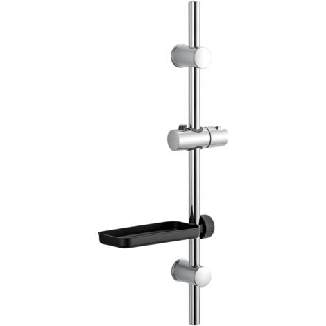 Shower Riser Rail Wall Mounted Shower Slide Bar with Soap Adjustable Shower Head Guide Rail Slide Bar Stainless Steel for Home Bathroom