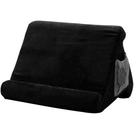 Tablet Pillow Stand for iPad - Multi-Angle Cushion for Laptops and Reading, Black