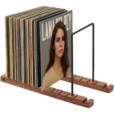 Vinyl Record Storage Rack 50 Albums Record Storage Holder Wood Display Stand Rack Adjustable Vinyl Record Holder for Albums Magazine Book Files