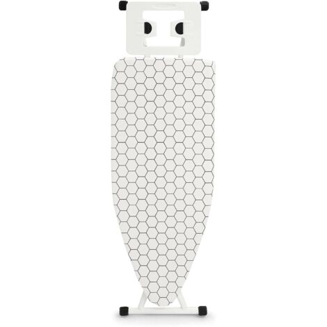 Ironing Board Universal Extra Wide Iron Board with Silicon Iron Rest Ironing boards Large Adjustment Height Lightweight Large Table TopIron Board Foldable Non Slip (White Square Pattern)