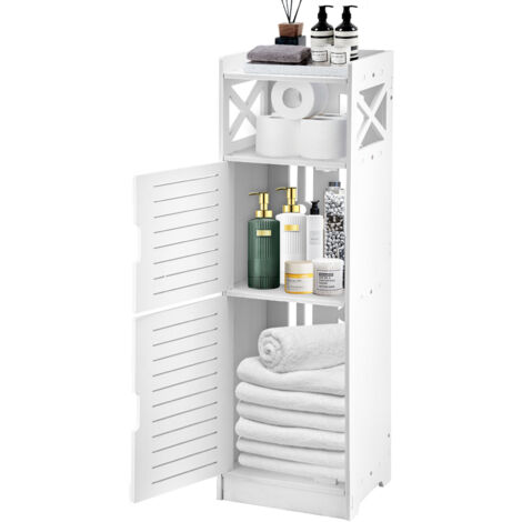 Bathroom Storage Cabinet 3 Tier Waterproof White Home Furniture Bathroom Storage Unit with Open Storage Shelf for Office Living Room Kitchen Entryway 80  24  20CM