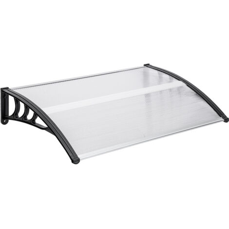 Door Canopy 120 X 80 X 23 cm Waterproof Front Door Canopy Rain Canopy Outdoor Shelter Front Back Garden Canopy Balcony Awning Front Door Window Canopy Outdoor Shade Canopies (Black)