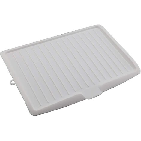 Dish Drain Board 44.7  30.9  2.8cm Drip Sloping Draining Tray for Pots Pans Glass Bowls Fruit Vgetable Drain Cooking Holder Tools (White)