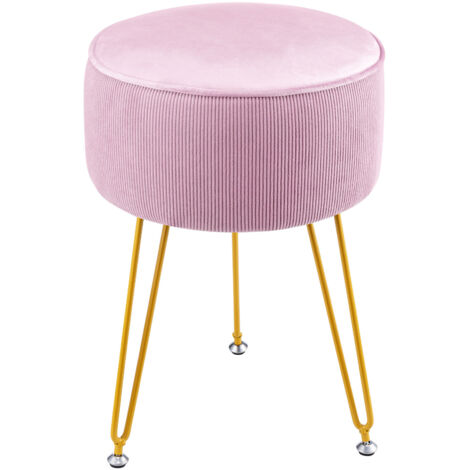 Dressing Table Stool, Round Vanity Stool, Stool Chair for Dressing Table, Comfortable Padded Makeup Stool for Bedroom Living Room, White