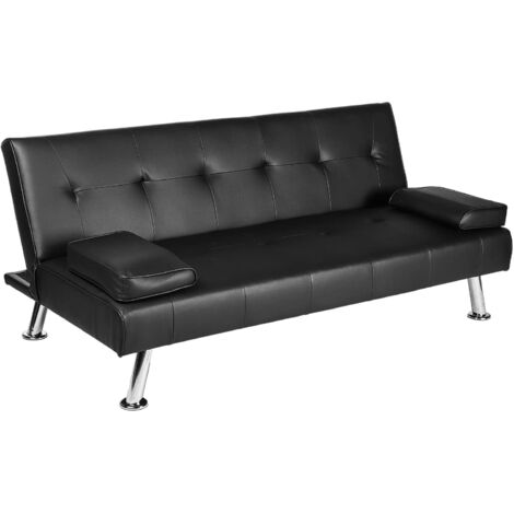 Modern Sofa Bed 3 Seater Sofa Settee Recliner Couch with Metal Legs for Living Room Guest Room Office