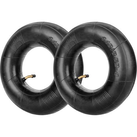 2Pcs Wheelbarrow Inner Tubes 4.10/3.50-4 Heavy Duty Replacement Tire Inner Tube with TR-87 Bent Valve 10" Inner Tube for Hand Trucks Trolley Scooter Lawn Movers (1/5)